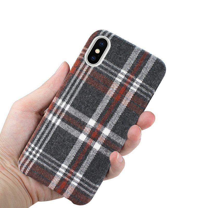 Reiko iPhone X/iPhone XS Checked Fabric Case in Brown, 3 of 5