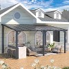 CLIHOME 16 ft. x 10 ft. Gray Aluminum Sloped Hardtop Pergola with UV-Blocking Polycarbonate Patio Cover and Wall Mount Kit - 2 of 4