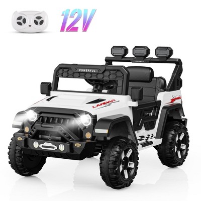 12V Kids Ride-On Truck with Remote Control, 3-Speed Electric Car with Music, LED Lights, Safety Features, Battery Power Wheels Car for Kids