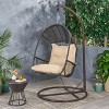 Malia Outdoor Wicker Hanging Chair with Stand - Christopher Knight Home
 - image 2 of 4