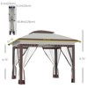 VisioGear 12'*12' Pop Up Canopy Tent with Netting and Carry Bag, Instant Sun Shelter for Parties, Height Adjustable, Beige&Brown, 141"*141"*116.4" - 3 of 4