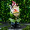 Roman 12.5" Welcome Gnome with Squirrel and Cardinal Outdoor Garden Statue - 2 of 4