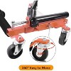 Acekool 4PCS Car Wheel Dolly Set, 1500 lbs Capacity Each, Hydraulic Tire Jack, 4" Swivel Casters, Fits 12" Tires, for Truck, RV, Trailer, Orange - 4 of 4