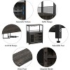 3-Tier Bar Cabinet with Detachable Wine Rack, Adjustable Shelves, Glass Holders, Buffet Sideboard for Dining Room Kitchen Living Room - 3 of 4