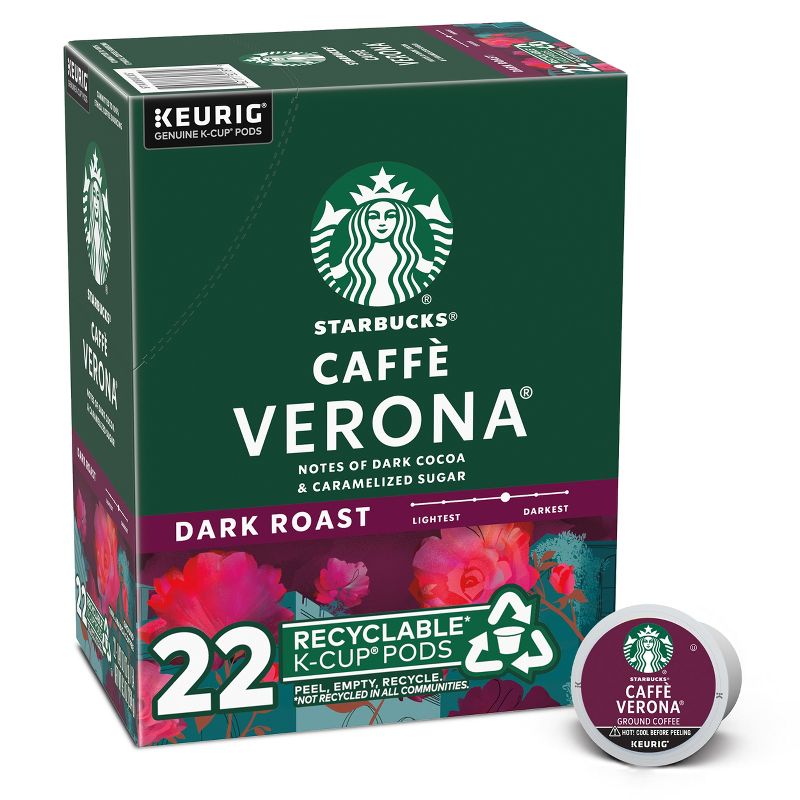 Starbucks Keurig Caff&#232; Verona Dark Roast Coffee Pods - 22 K-Cups, 1 of 8