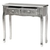 Baxton Studio Newton Classic and Traditional Silver Finsihed Wood 2-Drawer Console Table - 3 of 4