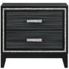 Royal Hampton Nightstand with 2 Drawers and Shimmery Details, Black - 2 of 4