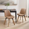 Art Leon Mid-century Modern Faux Leather Swivel Dining Chair, Set of 2 - 2 of 4
