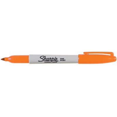 Sharpie Fine Permanent Markers, Orange, pk of 12