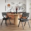 SEVOBAL Accent Chairs Foldable Wooden Chairs Woven Seat Rustic Accent Kitchen Dining Patio for Garden, Outdoors, Black, 23.4"*34.3"*19" - 2 of 4