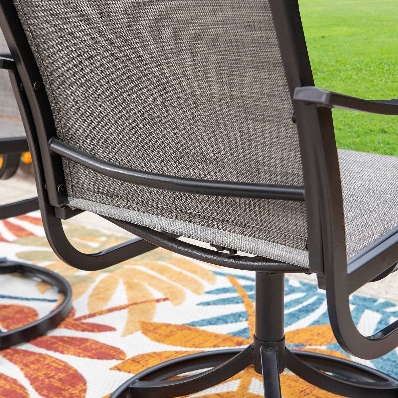 5pc Patio Set with Steel Table with 2&#34; Umbrella Hole &#38; Steel 360 Swivel Sling Arm Chairs - Captiva Designs, 5 of 11