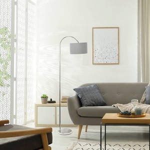 Creekwood Home Vista 66" Modern Arched Brushed Nickel Floor Lamp - 1 of 4