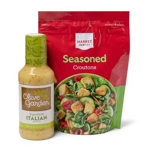 Market Pantry™ 5oz Seasoned Croutons + Olive Garden 16 fl oz Italian Salad Dressing - 1 of 4