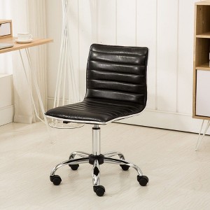 NicBex Adjustable Office Chair with Wheels,Modern Armless Computer Chair,Swivel Faux Leather Desk Chair for Adult,Student - 1 of 4