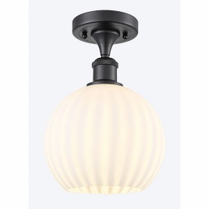 White Venetian - 1 Light Semi-Flush Mount In Modern Style-11.25 Inches Tall and 8 Inches Wide - 1 of 1