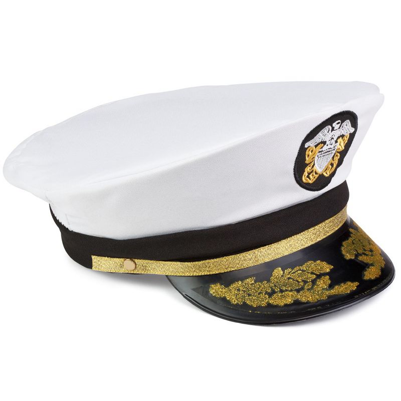 Dress Up America Navy Admiral Hat - White Captain Cap, 2 of 4