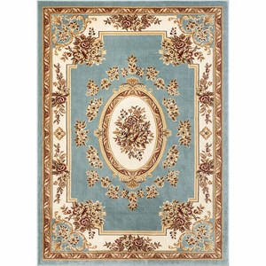 Well Woven Pastoral Medallion French European Floral Formal Traditional Modern Classic Thick Soft Area Rug - 1 of 4
