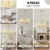 KAISITE 5-Light Modern Farmhouse Chandelier with Wavy Fabric Shades for Dining Room - 4 of 4