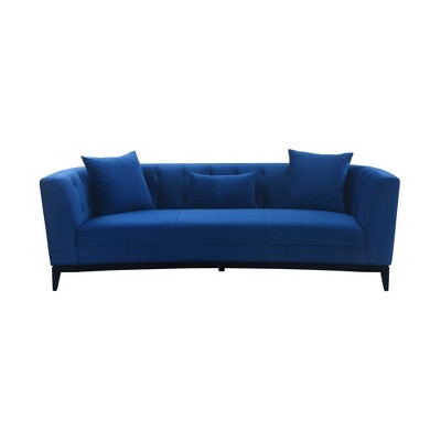 Melange Velvet Sofa Blue - Armen Living