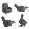 NicBex Cotton Lift Recliner Chair for Elderly,Massage Chairs with 8-Point Massage and Lumbar Heating,Modern Reclining Chairs for Living Room,Grey - 3 of 4