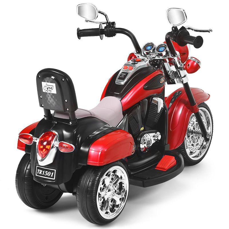 Costway 3 Wheel Kids Ride On Motorcycle 6V Battery Powered Electric Toy Blue/Pink/White/Red, 4 of 9