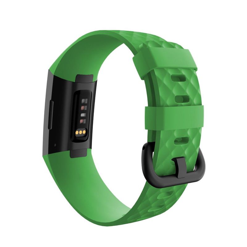 Zodaca Silicone Watch Band Compatible with Fitbit Charge 3, Charge 3 SE (Small), and Charge 4, Fitness Tracker Replacement Bands, Green, 1 of 4