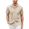 COOFANDY Men's Casual Button Down Shirts Short Sleeve Regular Fit Untucked Dress Shirts Knit Textured - 2 of 4