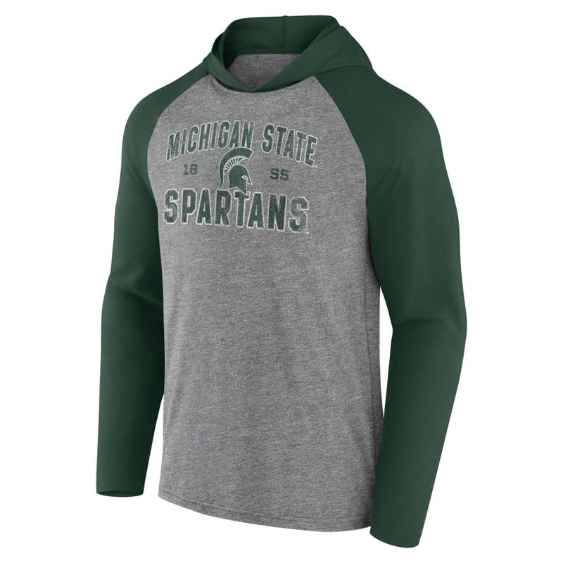 NCAA Michigan State Spartans Men&#39;s Gray Lightweight Hooded Sweatshirt, 2 of 4