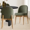 9-Piece Oval Dining Table Set, Modern Wood Table in Black or Oak with 8 Upholstered Dining Chairs, Perfect for Kitchen & Dining Room- Maison Boucle - 2 of 4