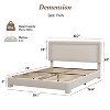 Dyonery Boucle Bed Frame,Upholstered Bed Frame with Headboard,Modern Cream Bed Frame,Soft Rounded Corners,No Box Spring Required,Adjustable Headboard - 2 of 4