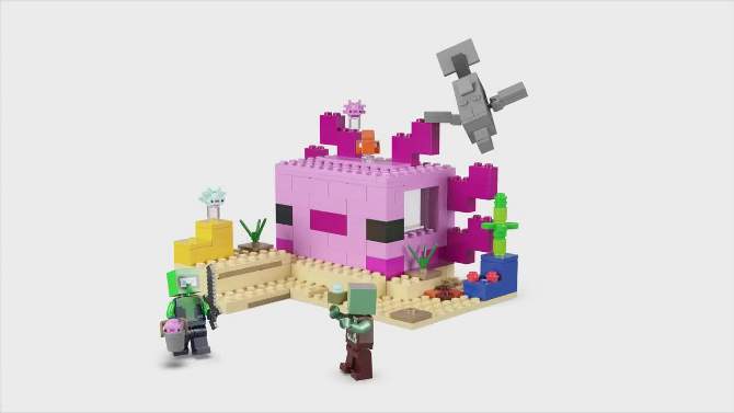 LEGO Minecraft The Axolotl House Building Toy 21247, 2 of 8, play video