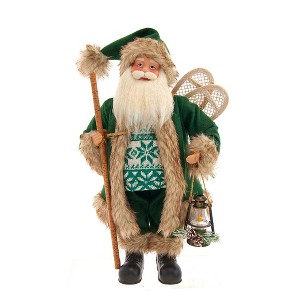Kurt Adler 18.5-Inch Kringles Winter Green Santa with cane and lamp decoration - 1 of 4
