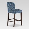 Skyline Furniture 30" Parsons Barstool Bandana Blue Floral: Hardwood, Padded, Kitchen Counter Height - 4 of 4