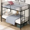 NicBex Twin Over Twin Bunk Bed with Safety Guardrails,Metal Loft Bed with 2 Ladders for Bedroom,Convertible Bunkbeds,White/Black - 2 of 4