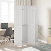 vidaXL White Solid Paulownia Wood Room Divider - 4-Panel Privacy Screen for Living Room, Bedroom, Office, Bamboo/Engineered Wood, 140-145x200 cm - 3 of 4