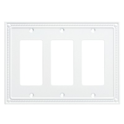 Franklin Brass Classic Beaded Triple Decorator Wall Plate White