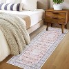 Bohemian Washable Runner Rug, Kitchen Rug, Vintage Floral Print, Non-Slip Backing, Low-Pile Polyester for Bathroom Hallway Entryway - 2 of 4