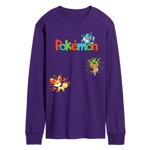 Men's - Pokémon - Chespin, Fennekin, Froakie Long Sleeve Graphic T-Shirt - 1 of 2