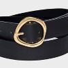Women's Round Sculptural Buckle Belt - A New Day™ Black - 3 of 3