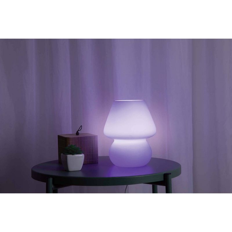 Teen Glass Mushroom Color Changing LED Table Lamp White - West &#38; Arrow, 2 of 5