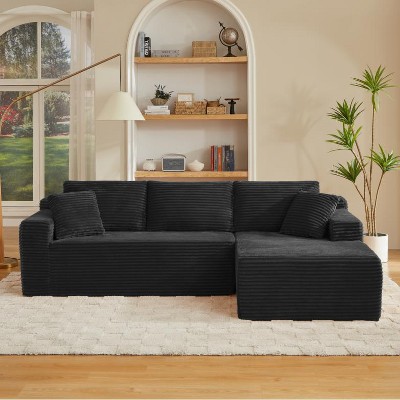 Dolonm 103" L-shaped Modular Cloud Sofa,Compressed Boneless with Deep Seats,No Assembly, for Living Rooms Bedrooms