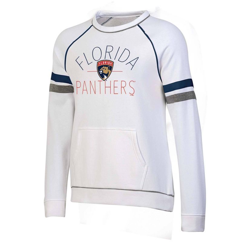 NHL Florida Panthers Women&#39;s White Fleece Crew Sweatshirt, 1 of 4