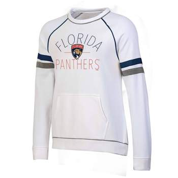 NHL Florida Panthers Women's White Fleece Crew Sweatshirt
