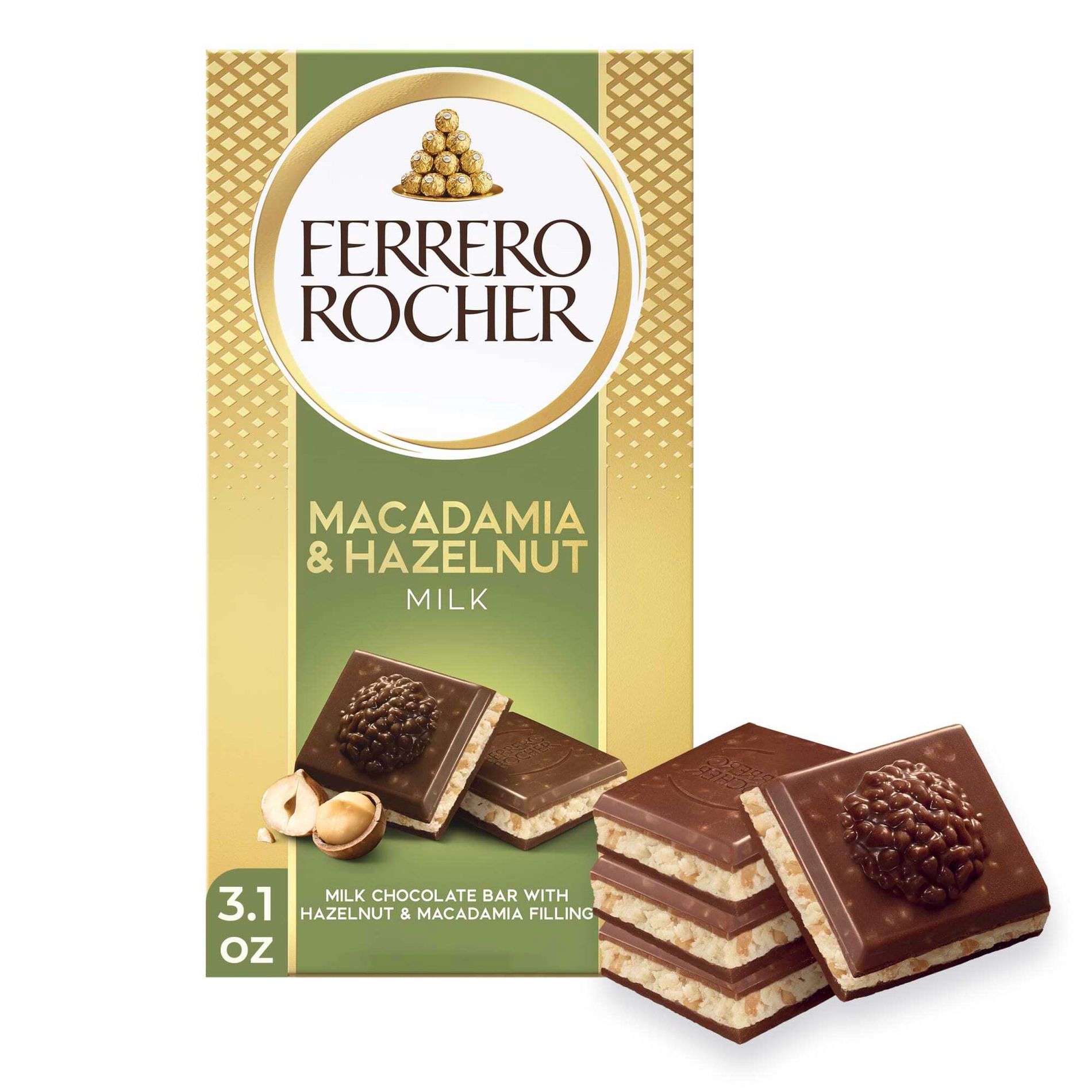 Ferrero Rocher Macadamia & Hazelnut Chocolate Tablet - 3.1oz