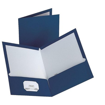 MyOfficeInnovations 2-Pocket Laminated Folders Dark Blue 10/Pack (13372-CC) 907578