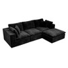 Dexmalle Corduroy Upholstered Modular Sectional Sofa with Ottoman,Black - 2 of 4