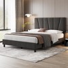 Garvee Bed Frame with Adjustable Headboard, Linen Upholstered Platform Bed Frame with Strong Wooden Slats, No Box Spring Needed, Gray - 3 of 4