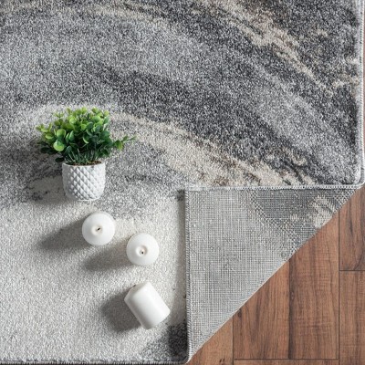 Gray Abstract Geometric Medium Pile Area Rug