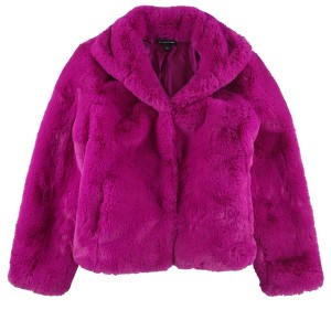 I.N.C International Concepts Womens Faux Fur Coat, Purple, Medium - 1 of 2