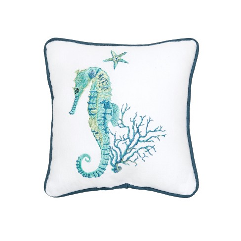 Seahorse coral pillow store